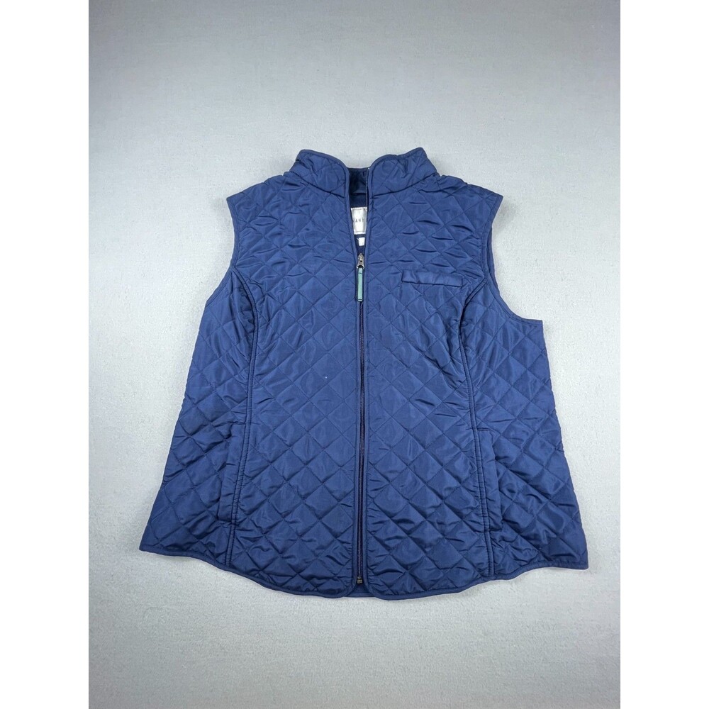 New Van Heusen Womens Puffer Vest Quilted Fleece Lined Size XL Navy Blue NWT - Picture 1 of 7